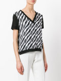 slit v-neck T-shirt 