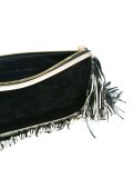 fringed edge clutch bag