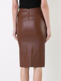 stretch leather pocket skirt