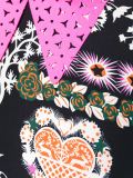 雕花领印花连衣裙