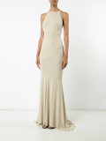 open back fitted gown