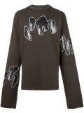 applique detail extra long sweatshirt