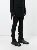 drop-crotch drawstring trousers