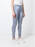 sequined striped skinny trousers