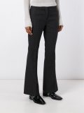 checked flared trousers