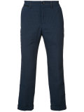 pinstriped crop trousers