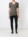 ribbed V-neck T-shirt