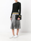 frilled accent clutch bag