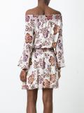 floral print off-shoulders dress