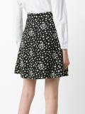 star print lightly pleated skirt