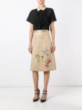 contrast collar sheer blouse