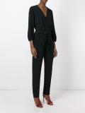 V-neck belted jumpsuit