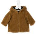 hooded faux fur jacket