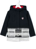 striped panel raincoat 