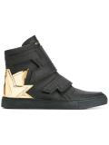 metallic heel counter hi-top sneakers
