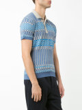 panelled knit polo shirt