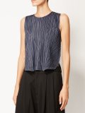 striped effect sleeveless top