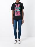 glitch bunny print T-shirt