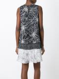 abstract print flared dress