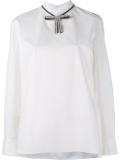 embellished bow collar blouse
