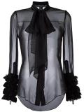 sheer pussy bow shirt