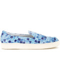 tile print slip-ons