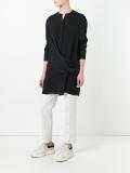 draped front satin blouse