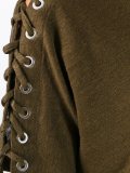 lace-up sleeves T-shirt 