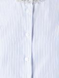 embellished neck striped shirt