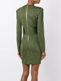 knit panel mini dress
