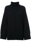 raw edge turtleneck pullover