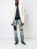 distressed patchwork jeans