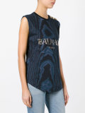 sleeveless logo T-shirt