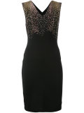 studded shoulder V-neck dress