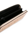 debossed logo zip-around wallet