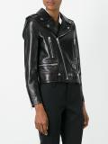 embroidered love patch biker jacket