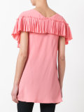 pleated trim cape top