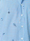 fish print checked shirt