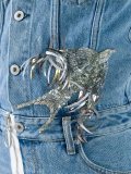 'birds'镶嵌牛仔连身裤