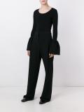 ribbed flared sleeve top
