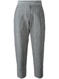 cropped pinstriped trousers