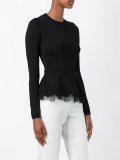 lace detail peplum top