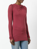 draped neck longsleeved T-shirt