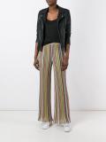 striped wide leg trousers