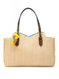 woven raffia tote bag