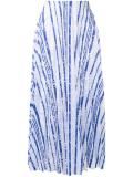 striped lace pleated skirt