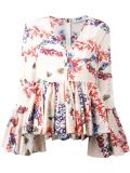 floral print ruffled blouse