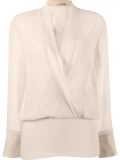 fitted waist longsleeved blouse