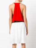 contrast V neck dress