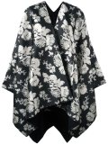 rose print poncho